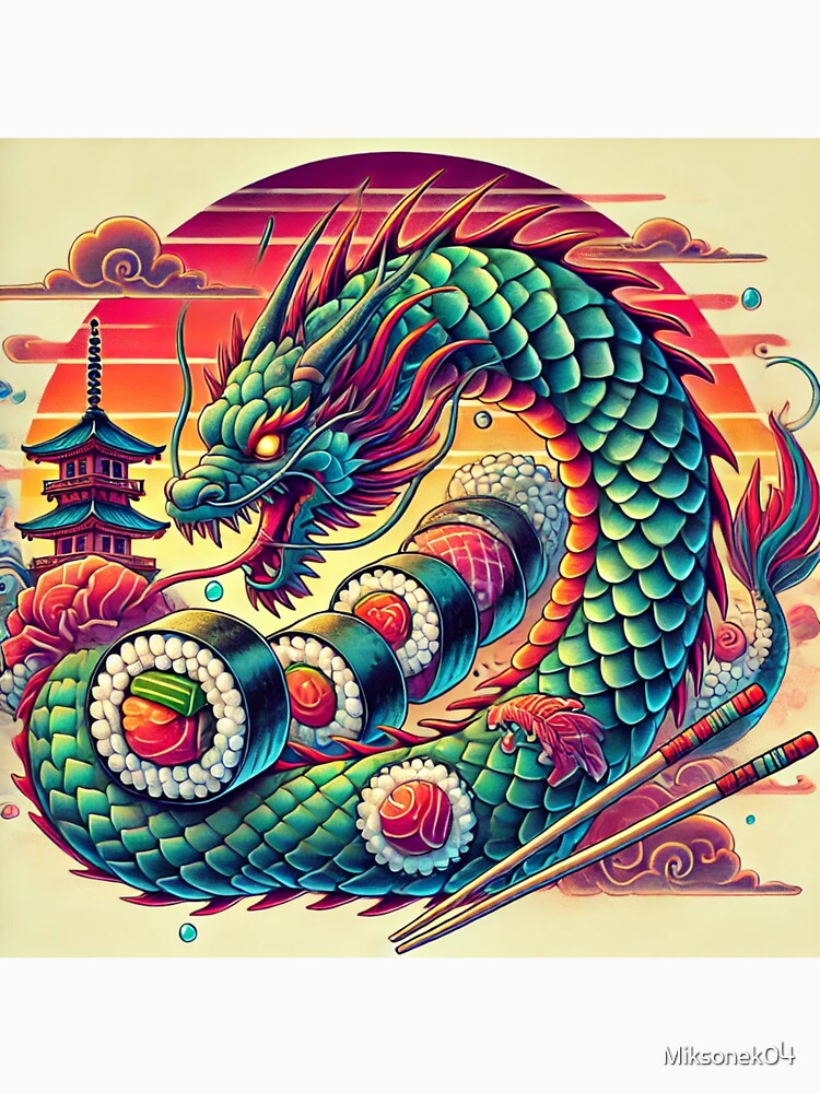 Sushi Dragon's Feast: A Whimsical Fusion of Fantasy and Flavor by Miksonek04