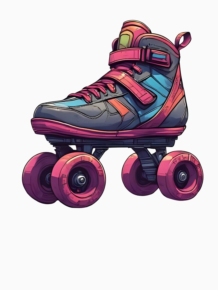 Retro Pop Art Roller Skate Design by Pixel--Threads
