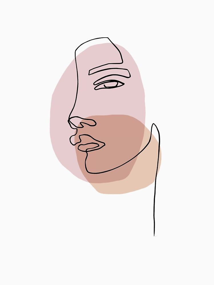Abstract Face X - One Line Art by TheRedFinch