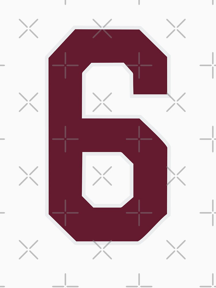 "Number 6 Bold Design - Collegiate Numbers, Varsity Style, Personalized Monogram Art" by artworkathome