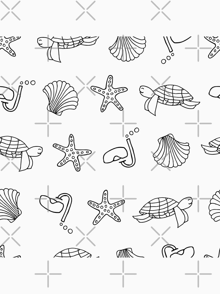Doodle underwater animals pattern design by GulArt