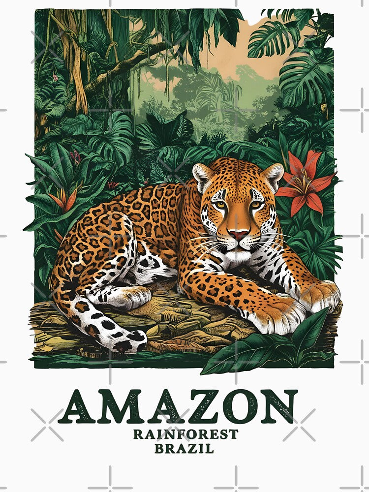 A Vintage Travel Illustration of Amazon Rainforest - Brazil by GoodOldVintage
