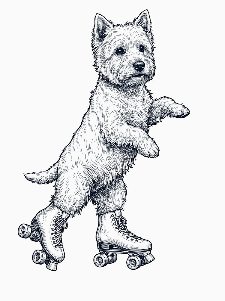 Vintage West Highland White Terrier Roller Skate Dog Mom Dad Lover by TerryConnells