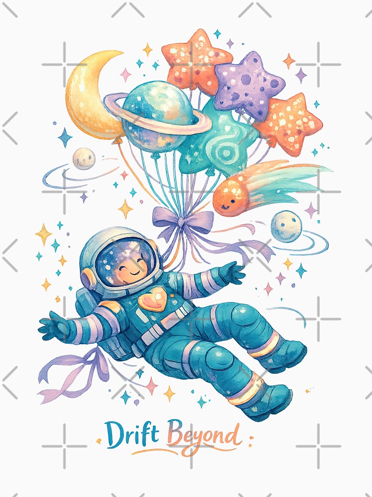 Drift Beyond – Cute Astronaut Floating in Space by inkoutninja