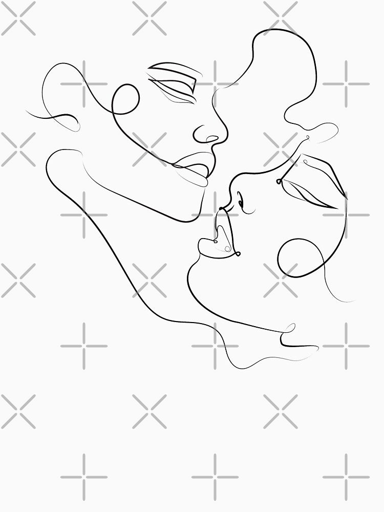 Minimalist Intimate Female Faces in One Line by Valeria-Art