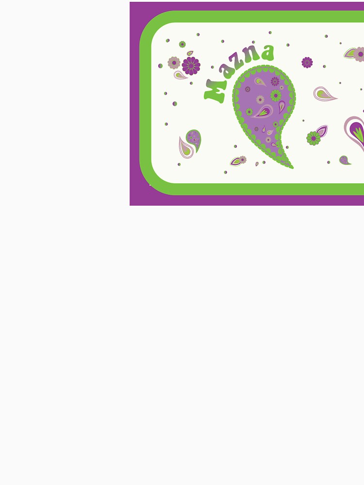 Paisley purple green personalised English Arabic by HalunaHappy