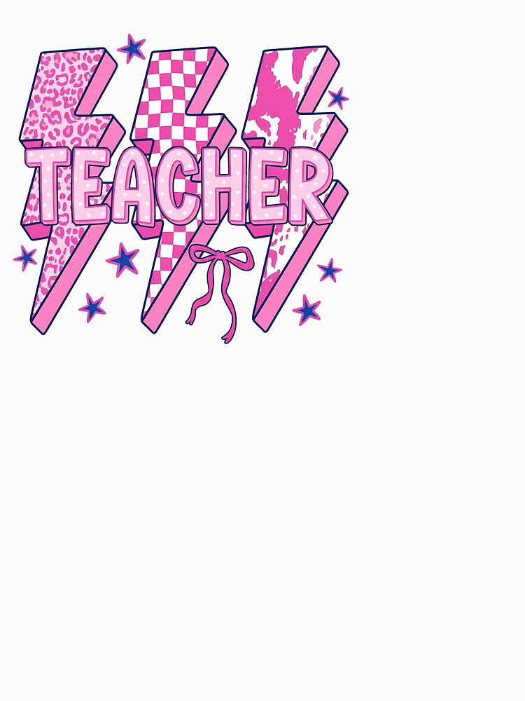 Cute Pink Bow Leopard Teacher Life Back To School by KroghDs