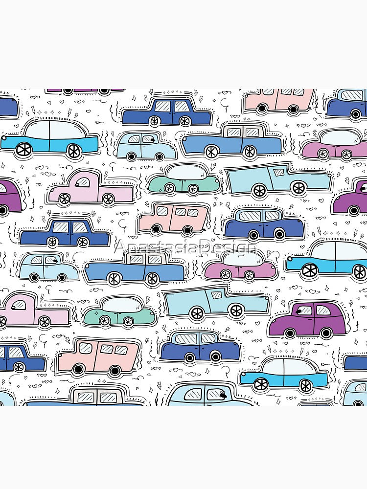 Colorful Doodle Cars by AnastasiaDesign