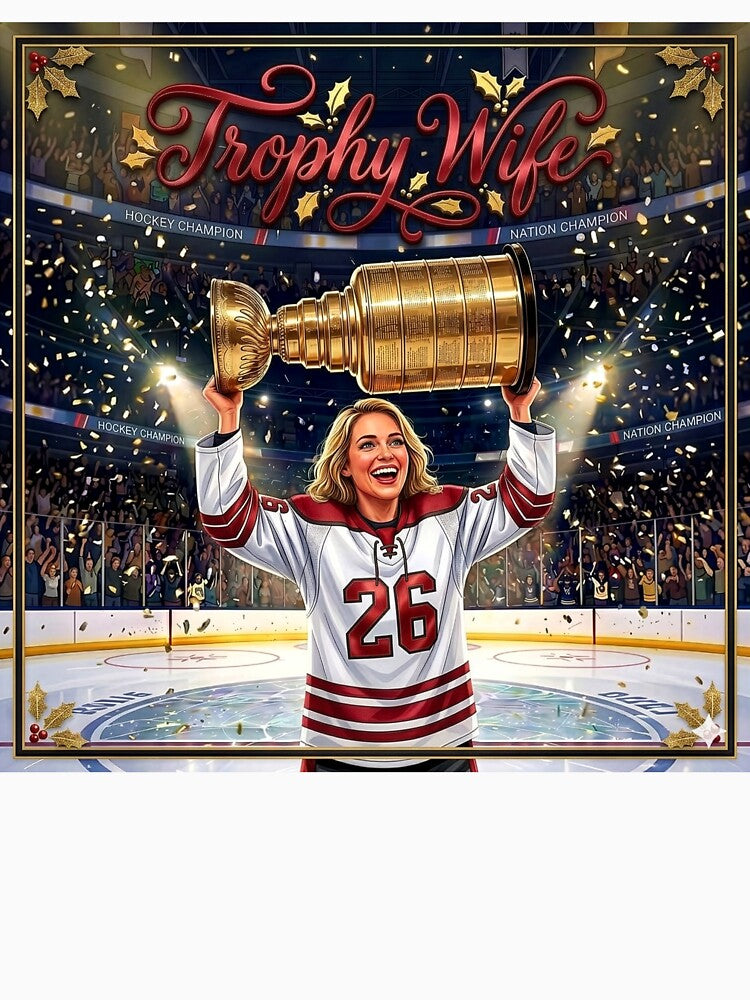 Trophy Wife Funny Hockey Championship Art by NeonOut