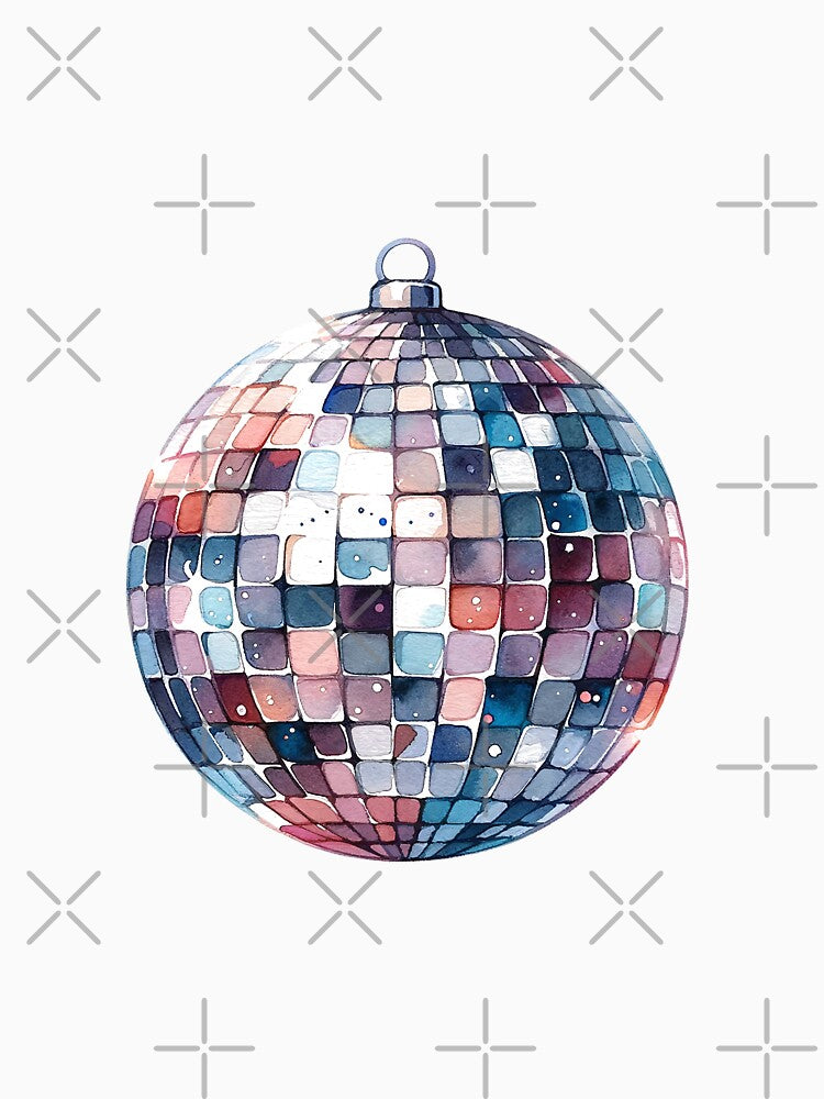 Pastel Mosaic Disco Ball - Watercolor Reflections by psychcyberpunk
