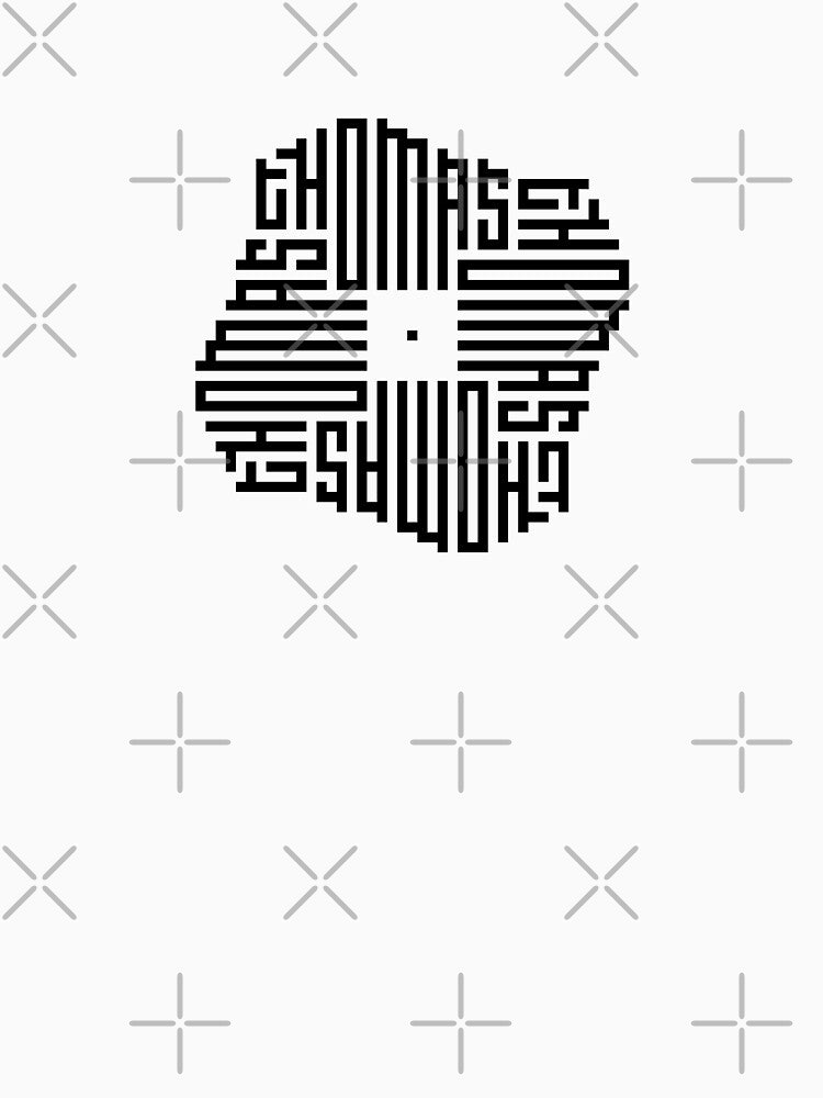 THOMAS | Black  | Modern Geometric Kufi Calligraphy | From Name to Art by FOR YOUR NAME
