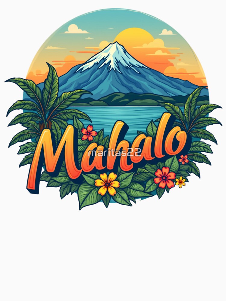Mahalo Hawaiian Sunset Illustration by maritas22