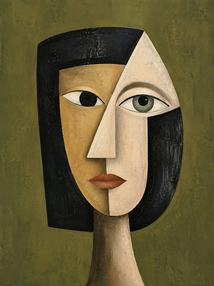 Earth Cubism Abstract Face by savanacray