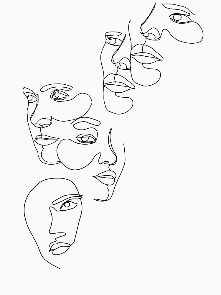 One Line Art Faces. Continuous Line Drawings of Minimalist and Abstract Faces. by OneLineArt