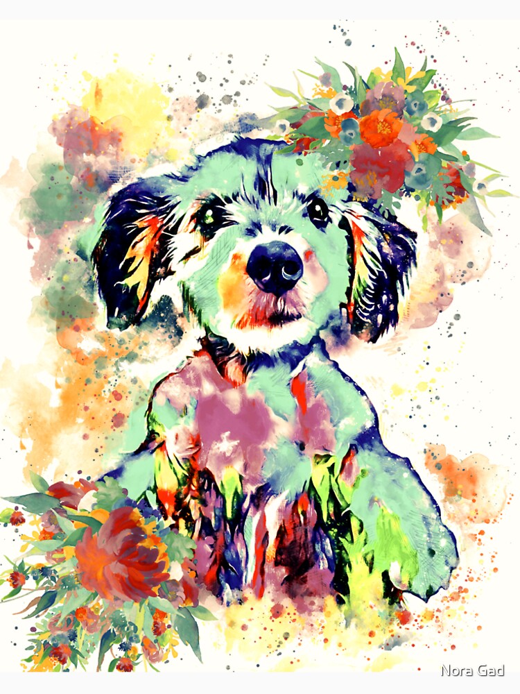 Custom dog portrait  Watercolor 3 by Nora Gad