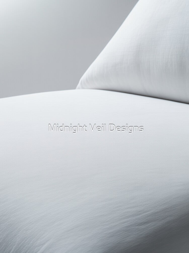 Minimalist White Snow Curve | Soft Abstract Winter Landscape Digital Art by Midnight Veil Designs