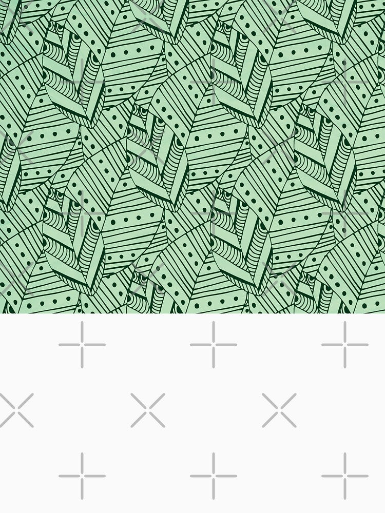 Hand drawn leafs minimal mint green pattern by baligaia