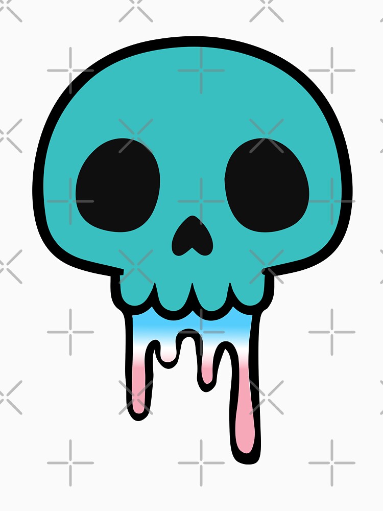 Dripping Skull – Trans Pride Flag Cute Dark Aesthetic Design by Cannaxes Studio