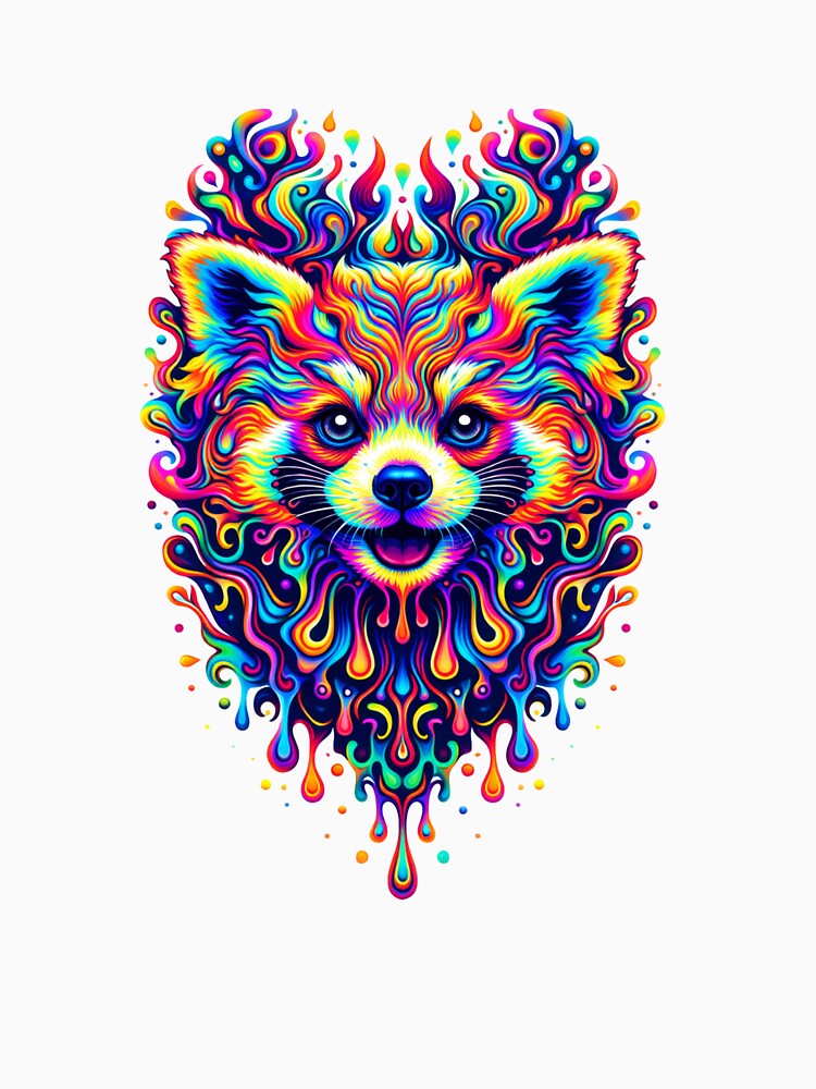 Psychedelic Trippy Red Panda Graphic - Premium Design by sabily