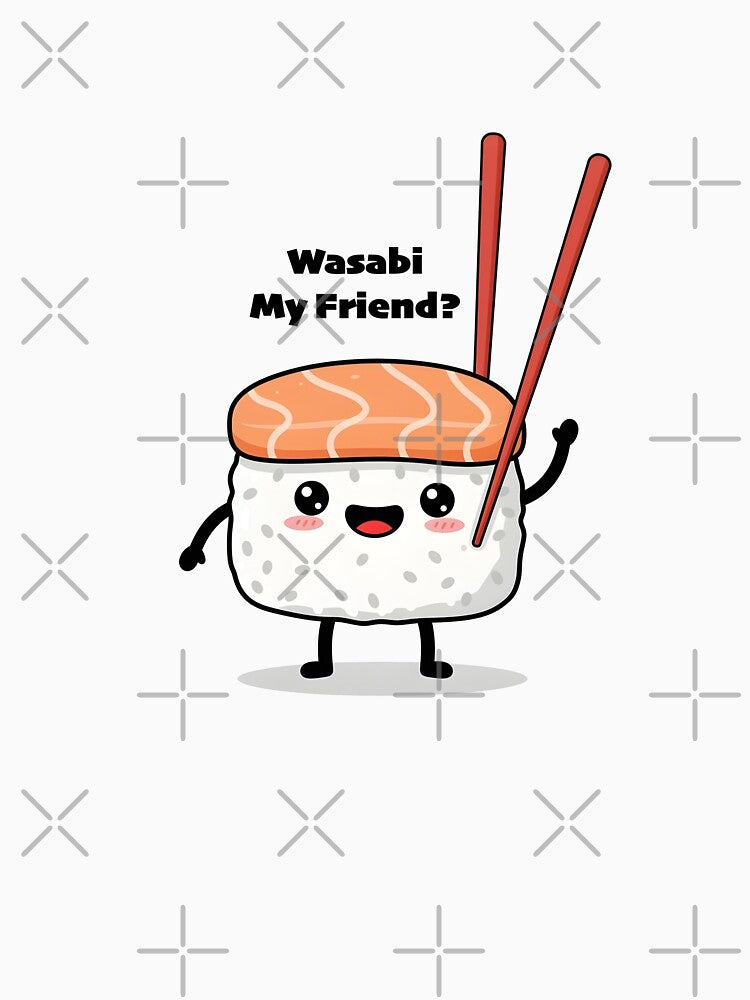 Kawaii Sushi Nigiri with Chopsticks Sticker by Arcane-Aesthete