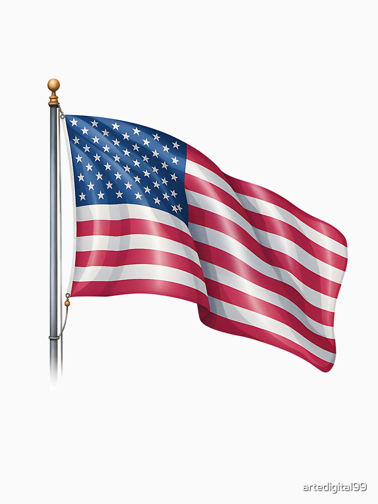 Waving American Flag – USA Patriotic Illustration by artedigital99