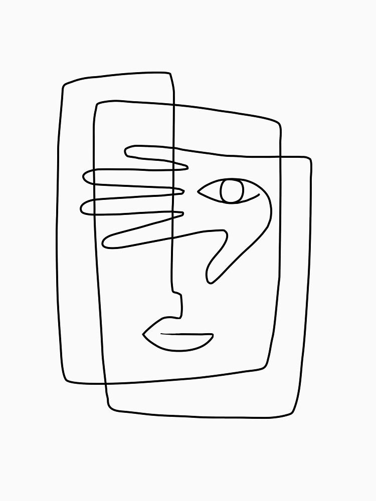 Square Face Line Art by TheRedFinch