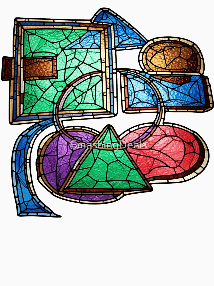 shapes misbehaving stained glass colorful geometric abstract design by SmashingDeals