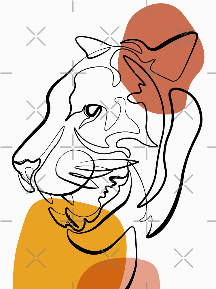 Simple continuous line tiger by Momixzaaa