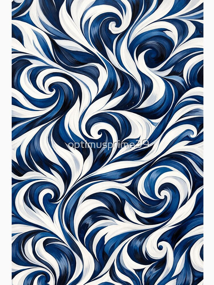 Navy White Swirling Abstract Vortex by optimusprime39