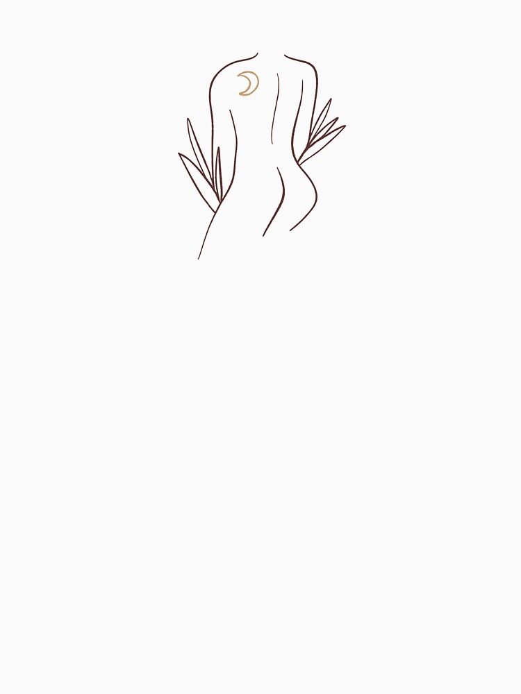 Minimal One Line Body Silhouette Art T-Shirt by Sadie Gray