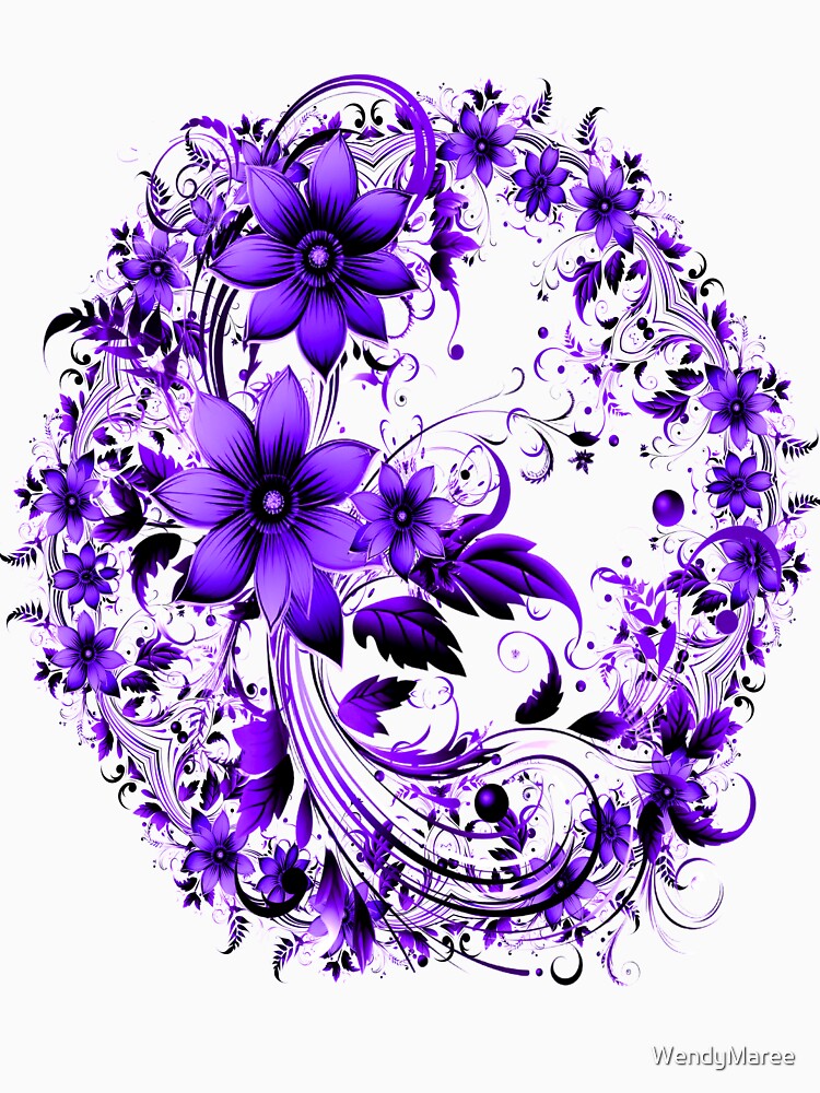 PURPLE FLORAL KALEIDOSCOPE by WendyMaree