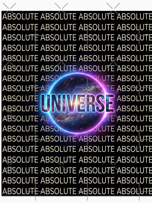 Absolute Universe Cosmic Typography – Repeating Text Pattern with Glowing Galaxy Core by ArtsyExplorer