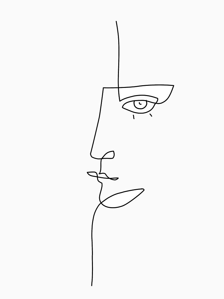 Abstract Face II - Line Art by TheRedFinch