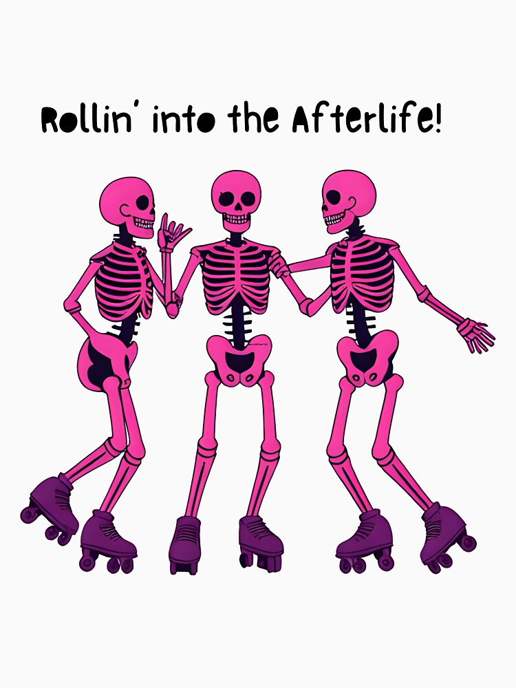 Rollin’ Into the Afterlife – Retro Skeleton Skater Squad by TiggsnPigsArt