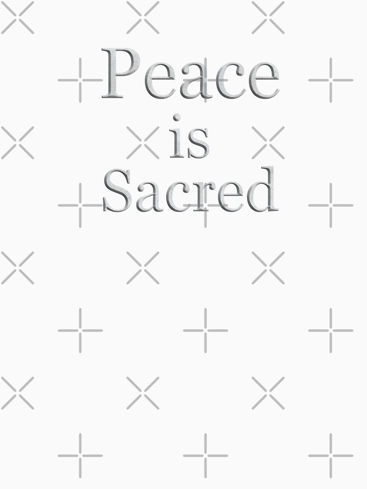Peace is Sacred (White Marble Text) by Swabcraft