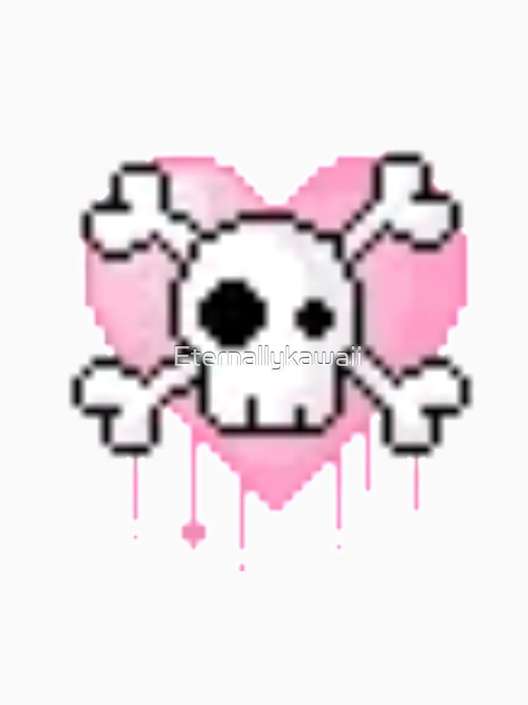 Goth alternative pink heart skeleton skull by Eternallykawaii