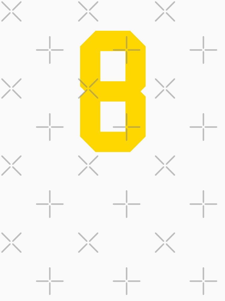 Bold Yellow Sports Number 8 by NECHSTORE