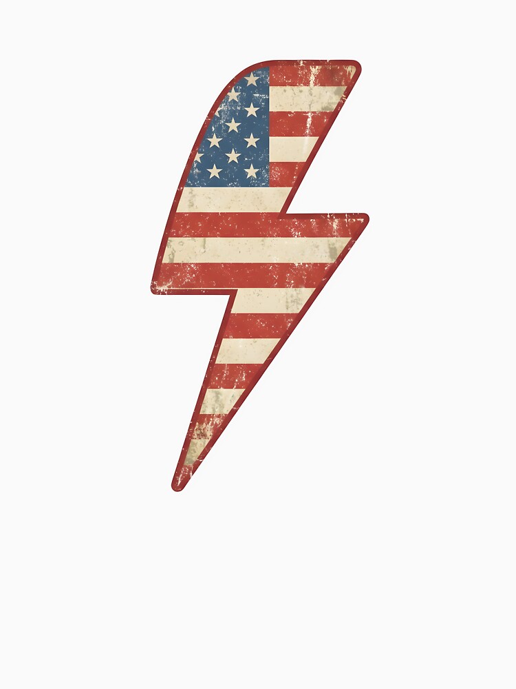 Retro American Flag Lightning Bolt by Byte-shirt