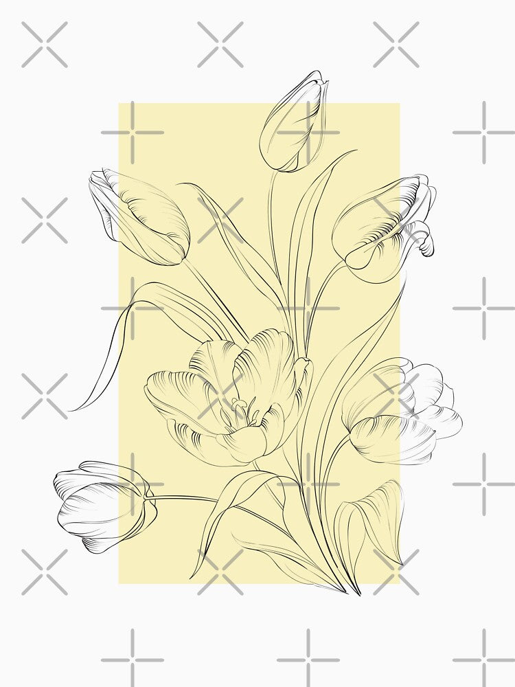 Tulip Flowers Drawing Line Art Pastel by dk-design85