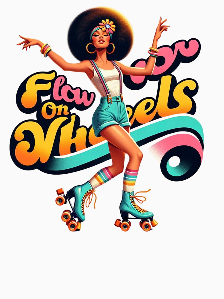 Retro Roller Skater – Flow on Wheels Disco Vibes Art by JenniferCreaArte
