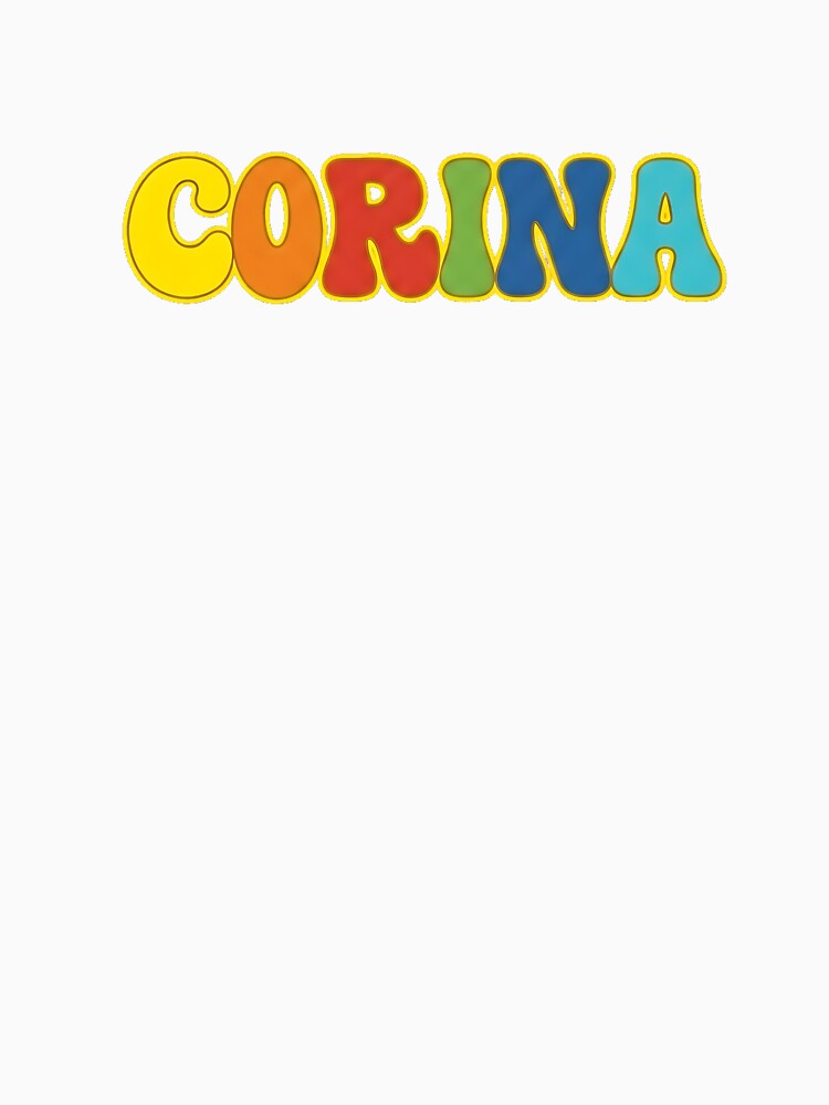 ❤️ Corina Personalized Name Wavy Retro Shirt, Coffee Mug, Sticker Gift by HelixPedia