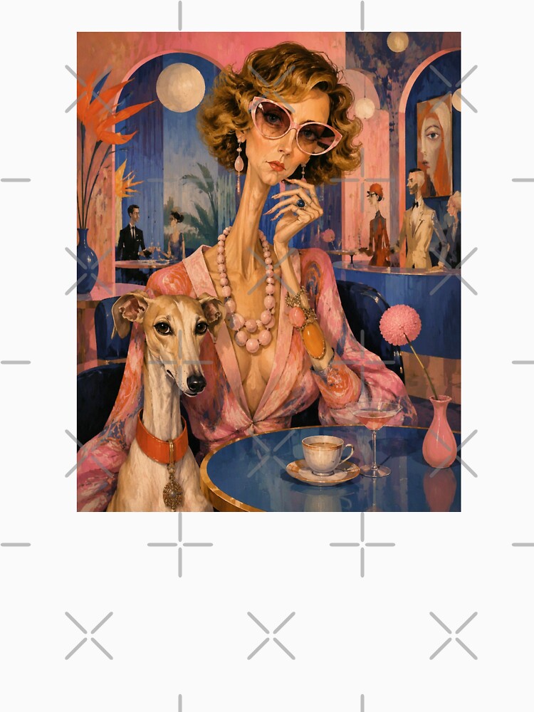 A girl with a dog in a café. by Natalia-Vlad