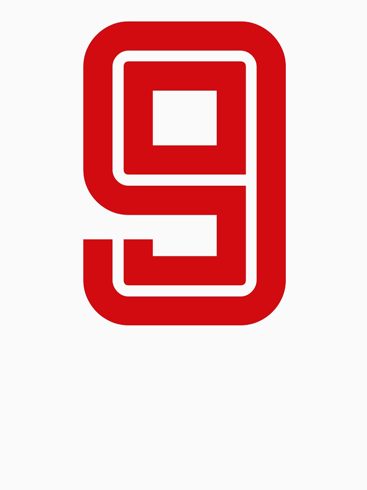 No. 9 / Player Number Nine / Football Player Number 9 (Red) by STUDIO-72