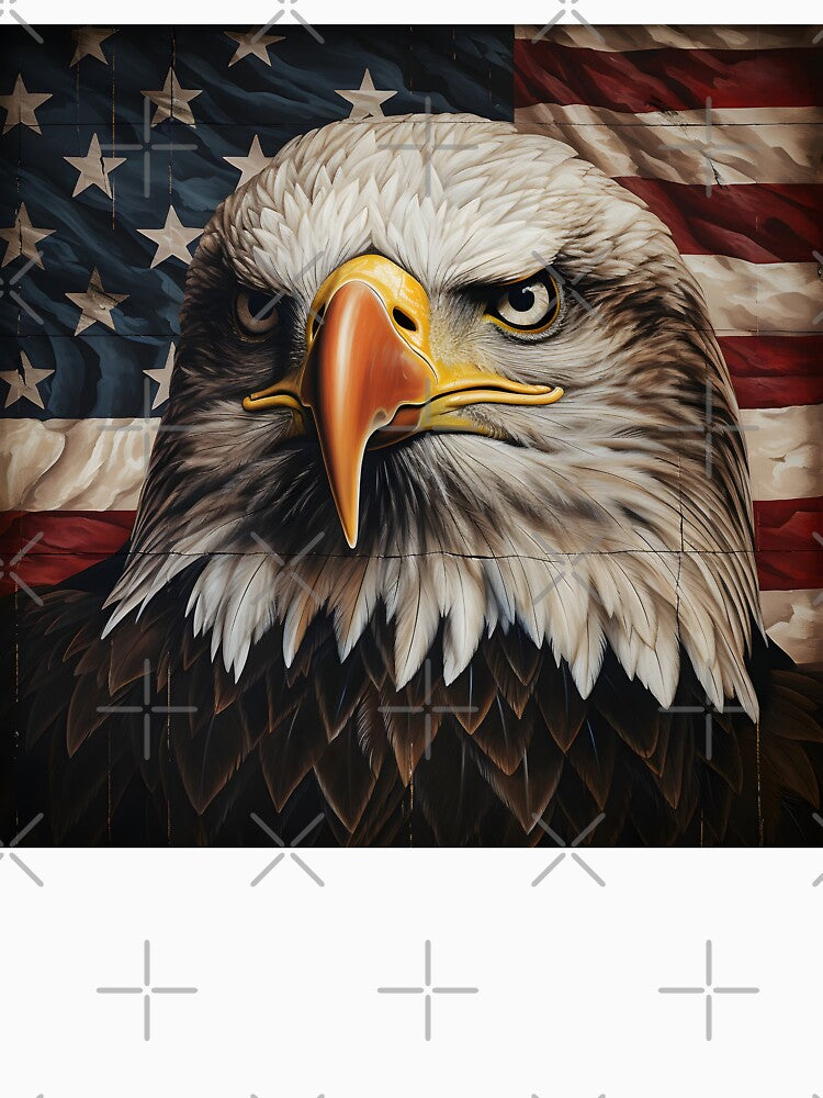 Stunning patriotic American flag bald eagle print by dcrc
