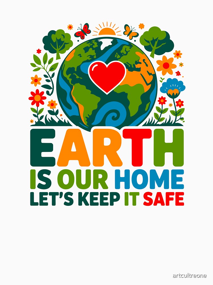 Earth Is Our Home Let's Keep It Safe Planet Conservation Environmentalist Earth Day by artcultreone