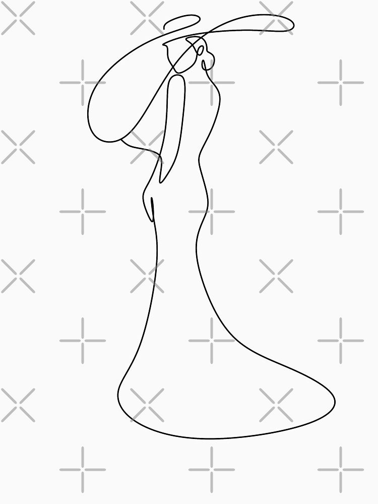 Abstract line art woman by OneLinePrint