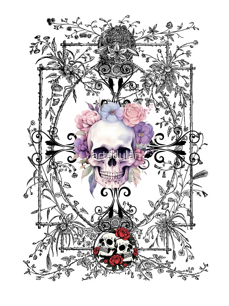 Floral Skull Aesthetic - Dark Botanical by artsdylan