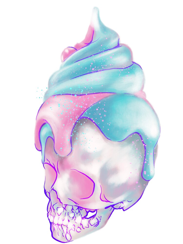Creepy Cotton Candy Child Skull by Benjamin Lou