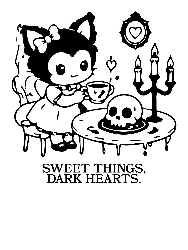 Pastel Goth Devil Girl | Sweet Things, Dark Hearts | Kawaii Gothic Illustration by gothattic