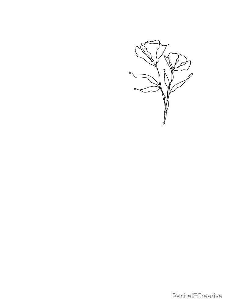 Wild Flower Botanical Lineart | Elegant Floral Leafy Design by RachelFCreative